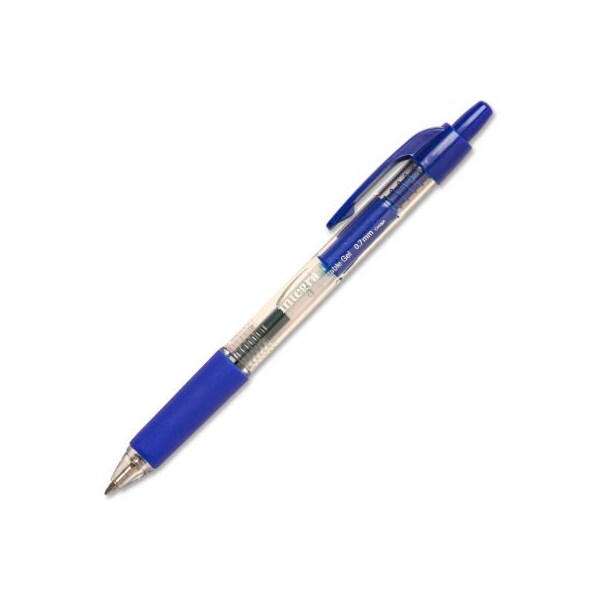 Integra Integra Retractable Gel Pen, Comfort Grip, 0.7mm, Blue Ink, Dozen 30036 - main